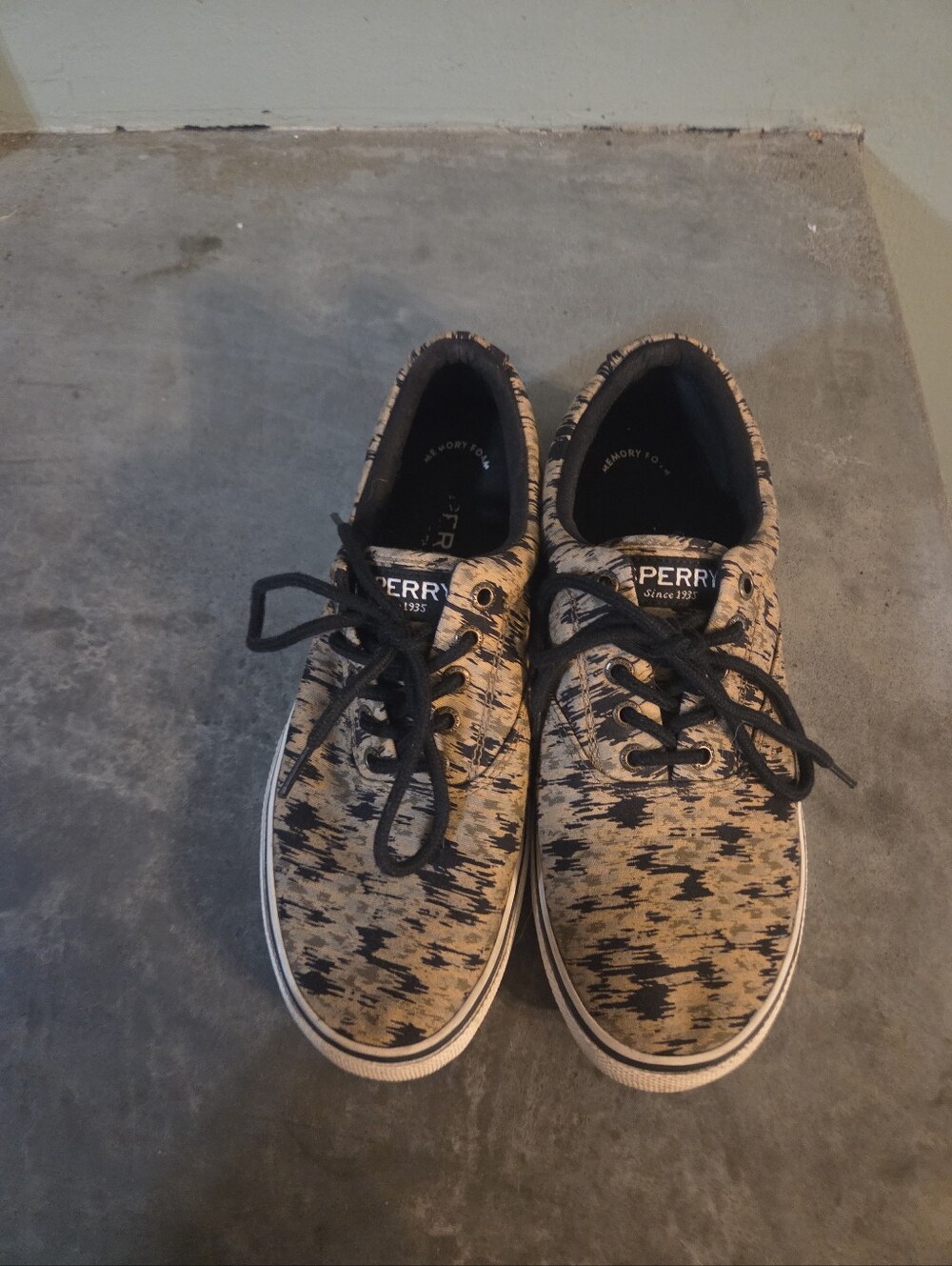 Sperry Men's Topsider Halyard CVO Camo Sneakers Comfort Memory Foam. 8W